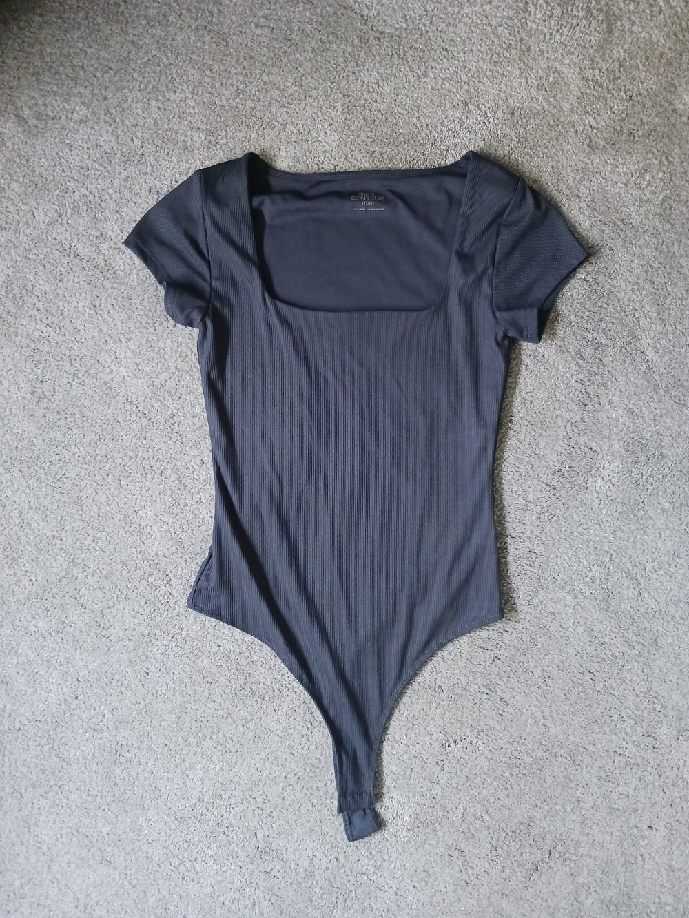Grey Ribbed Bodysuit